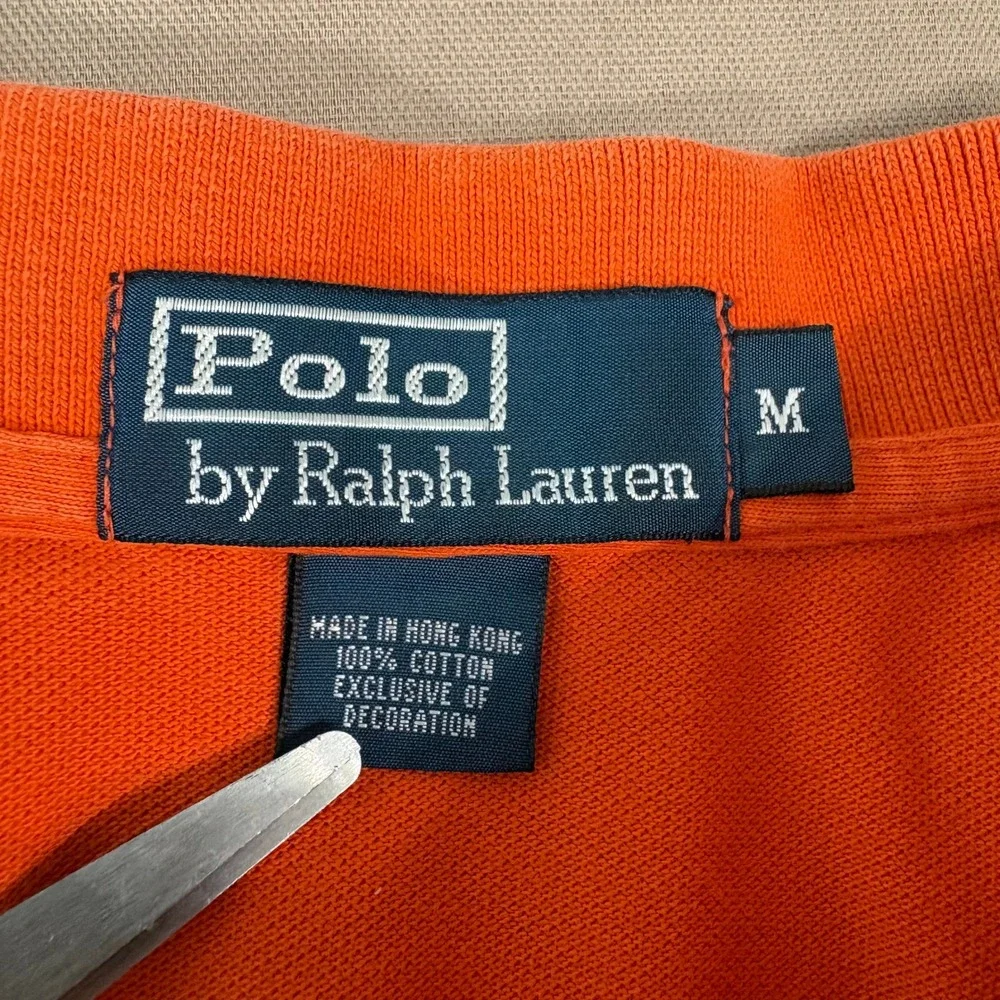 Polo Ralph Lauren Polo Shirt Mens M Orange Classic Fit Short Sleeve Pique Cotton
